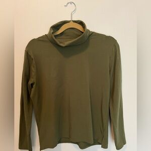 Olive Green Turtleneck Long Sleeve Top